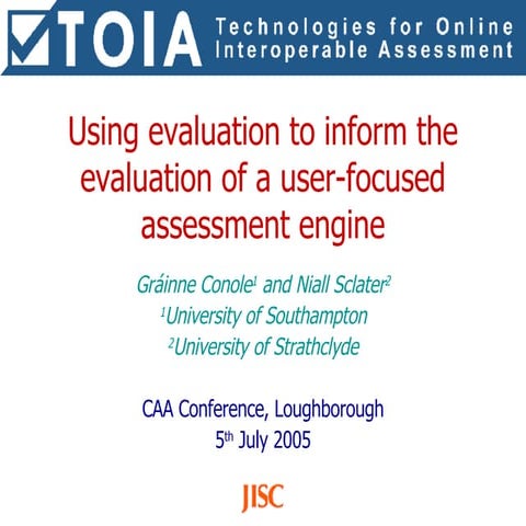 Evaluation of the TOIA project