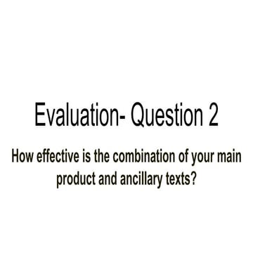 Evaluation  question 2