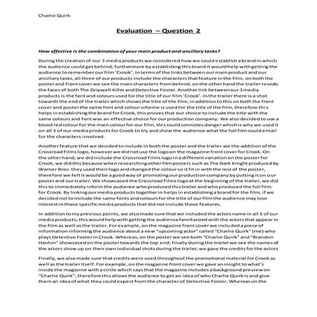 Evaluation - Question 2