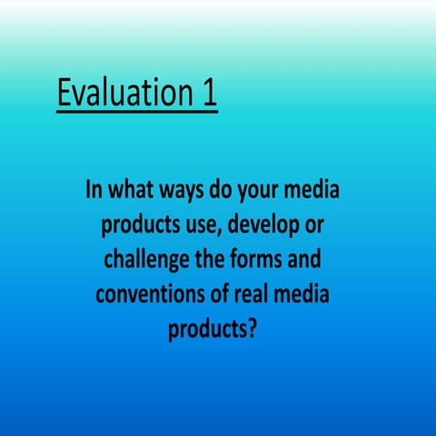 Evaluation 1