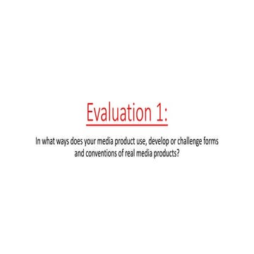 Evaluation 1