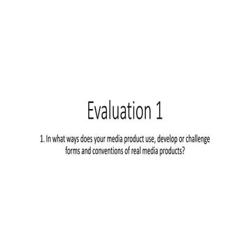 Evaluation 1  