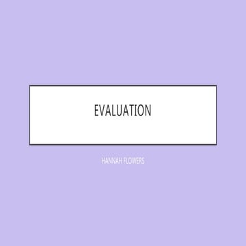 Evaluation
