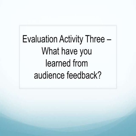 Evaluation - Question 3 | DOCX