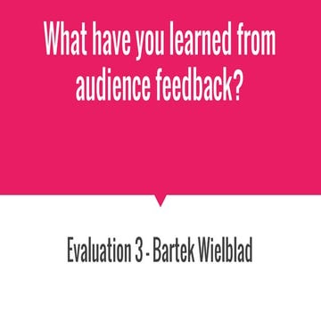 Evaluation 3 -Bartek Wielblad
