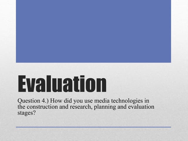 Evaluation 4