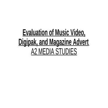 Media Studies Evaluation A2