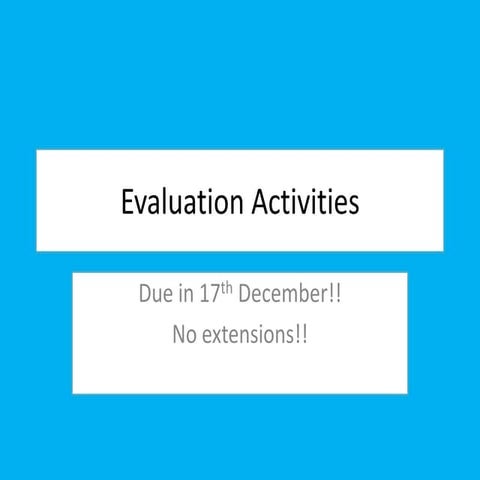 Evaluation activities ppt