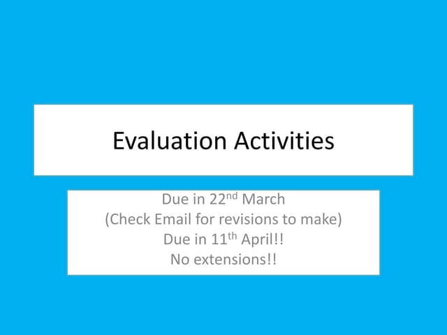 Evaluation activities ppt