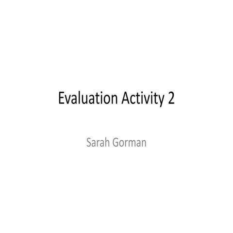 Evaluation activity  2