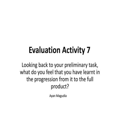 Evaluation activity 7