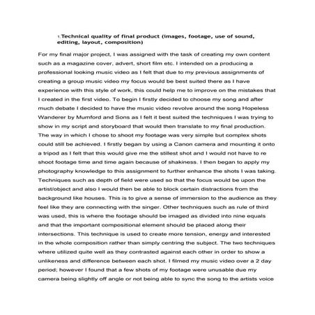 Evaluation Final Major Project 