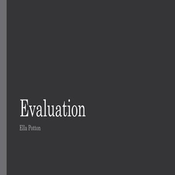 Evaluation