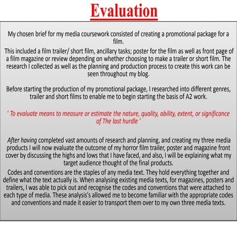 Evaluation 