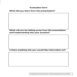 Evaluation form for video training ...