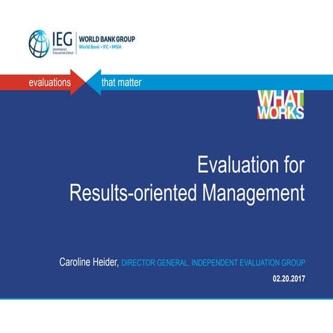 Evaluation for Results-Oriented Management  (or, What Can Development Stakeho...
