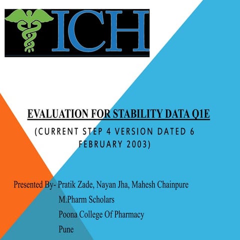 Evaluation for stability data q1 e