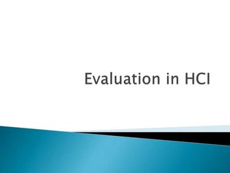 Evaluation in hci
