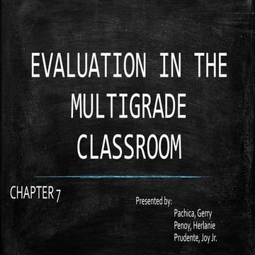 Evaluation in the multigrade classroom