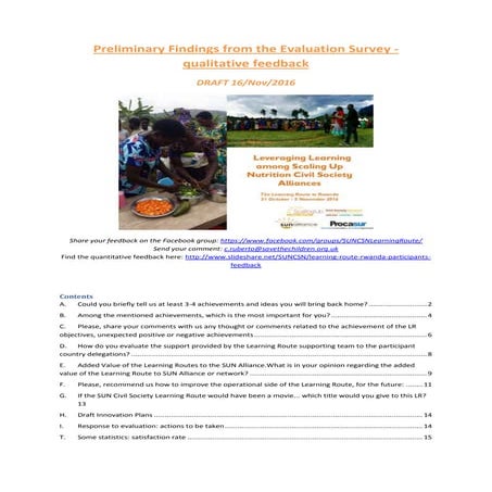 Learning Route Rwanda - participants qualitative feedback