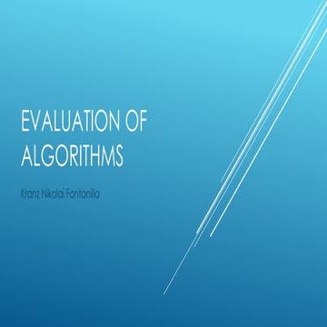 Evaluation of algorithms | PPTX