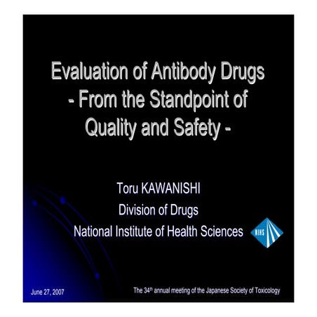 Evaluation of antibody drugs quality safety