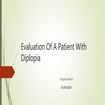 Evaluation of a patient with diplopia