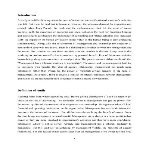 Evolution of audit profession, audit | DOCX