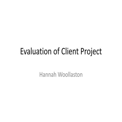 Evaluation of client project