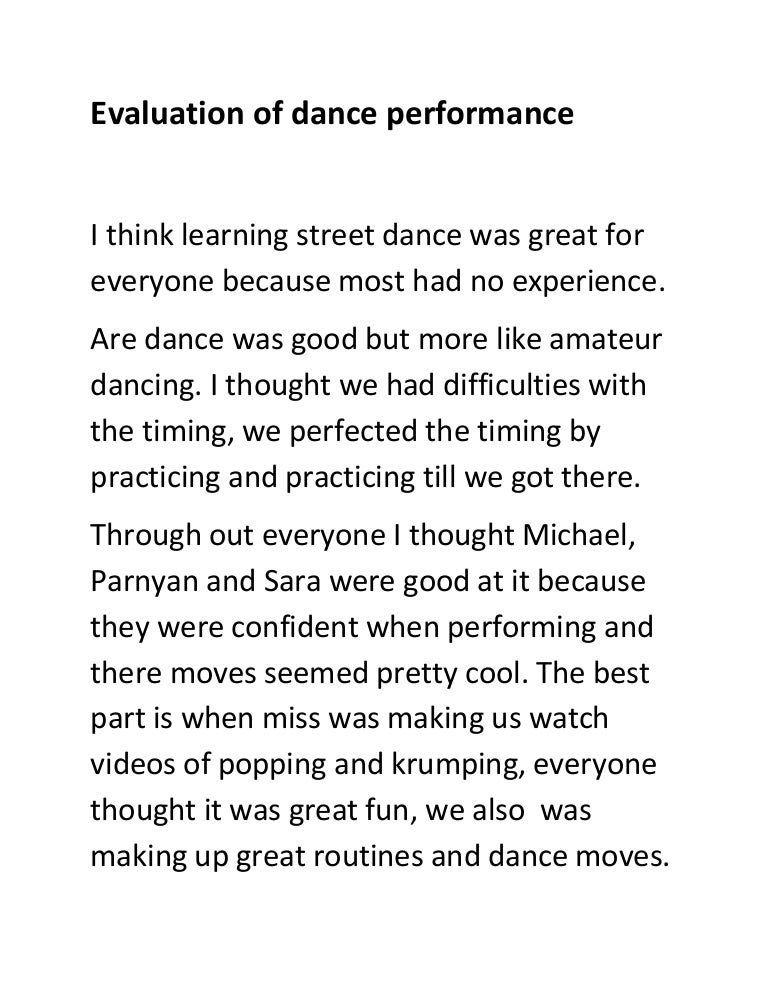 Dance performance review essay image