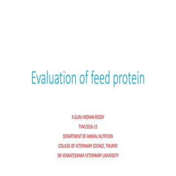 Evaluation of feed protein