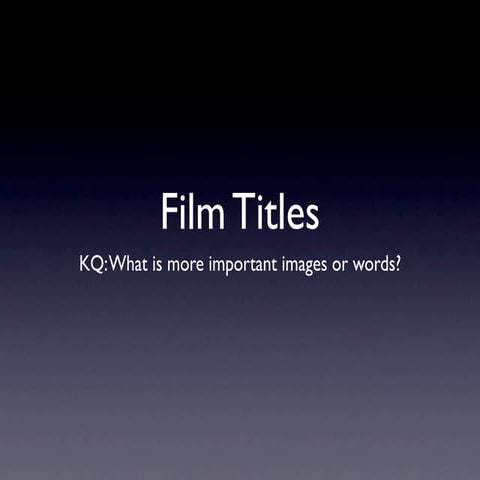 Evaluation of film titles 