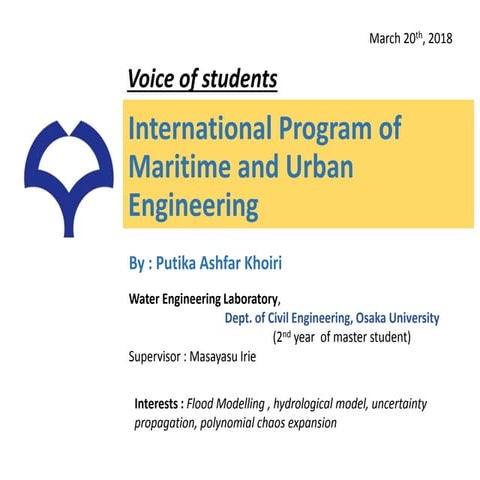 Evaluation of international program of maritime and urban engineering fk