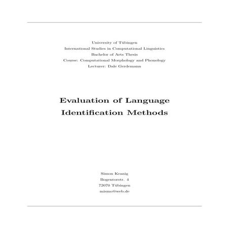 Evaluation of language identification methods