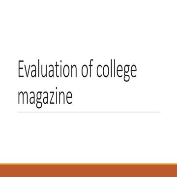 Evaluation of magazine
