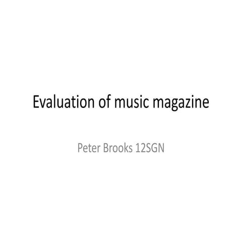 Evaluation of music magazine