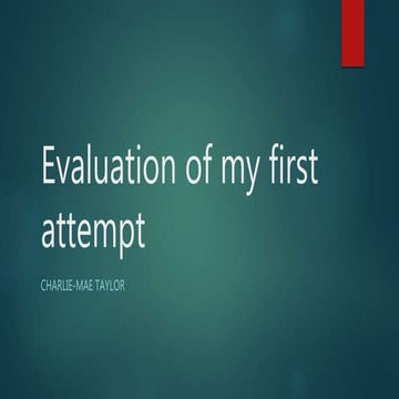 Evaluation of my first attempt