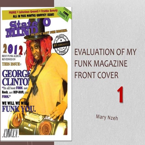Evaluation of my funk magazine front cover 1