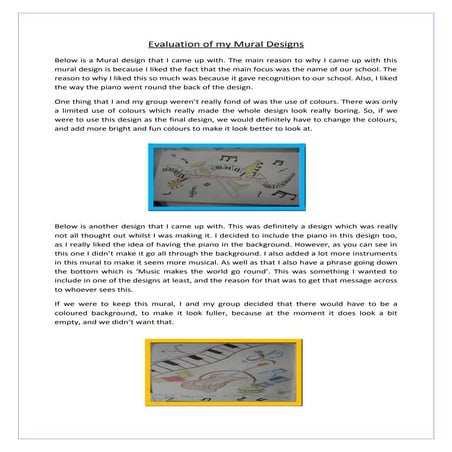 Evaluation of my mural designs | ODT