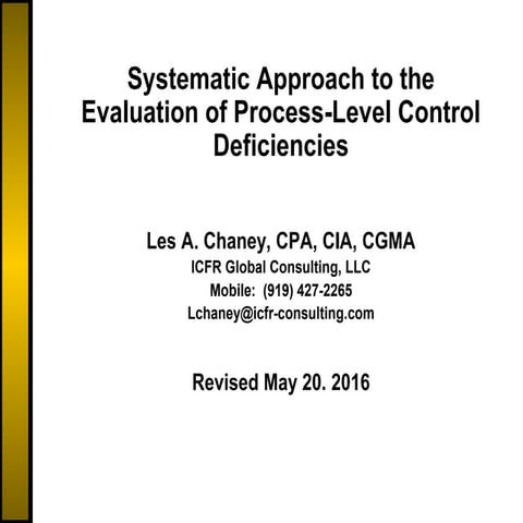 Evaluation of process level control deficiencies 5 20-2016 | PPT