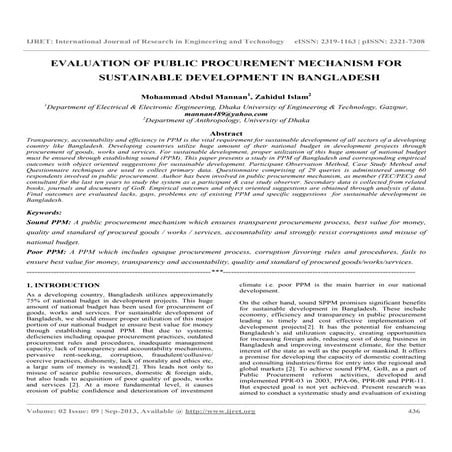 Evaluation of public procurement mechanism for