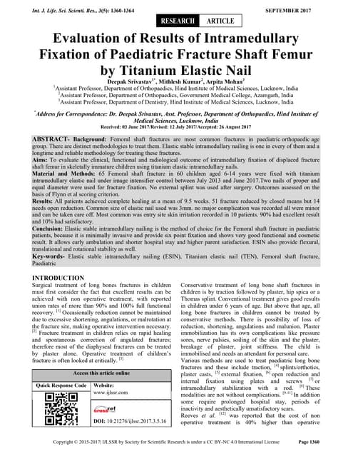 Stacked Flexible Nailing for Radius Ulna Fractures: Revival of a lost ...