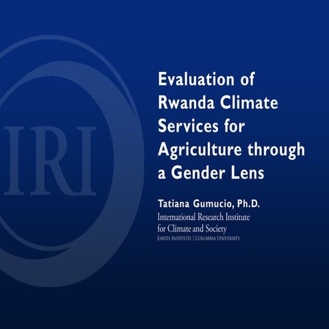 Evaluation of Rwanda climate services for agriculture through a gender lens