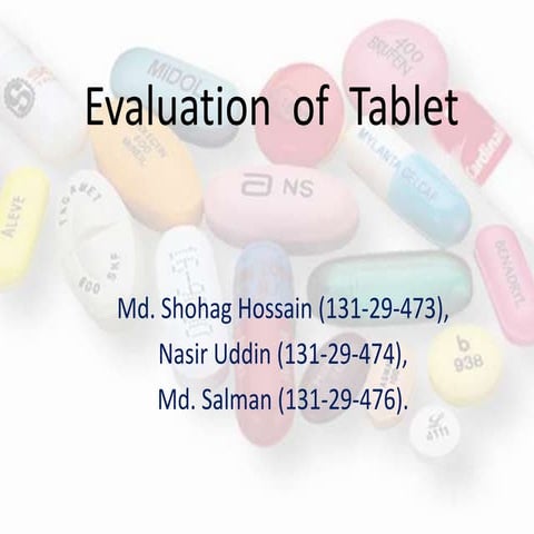 Evaluation  of  tablet