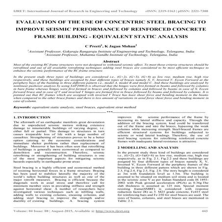 Evaluation of the use of concentric steel bracing to improve seismic performa...