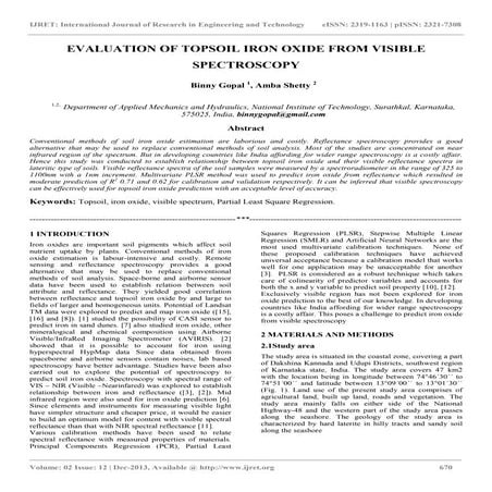 Evaluation of topsoil iron oxide from visible