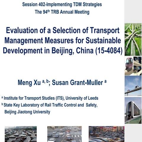 Evaluation of transport management measures for sustainable development ...