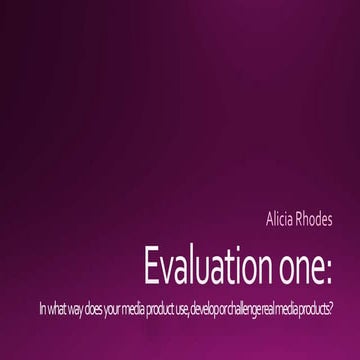 Evaluation one