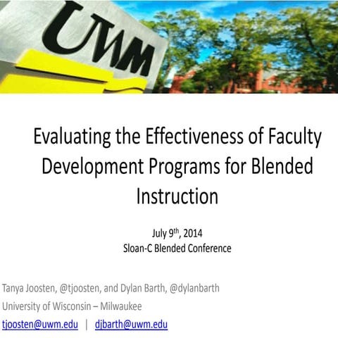 Evaluating the Effectiveness of Faculty Development Programs for Blended Inst...