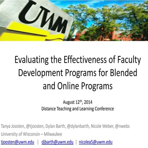 Evaluation of Online and Blended